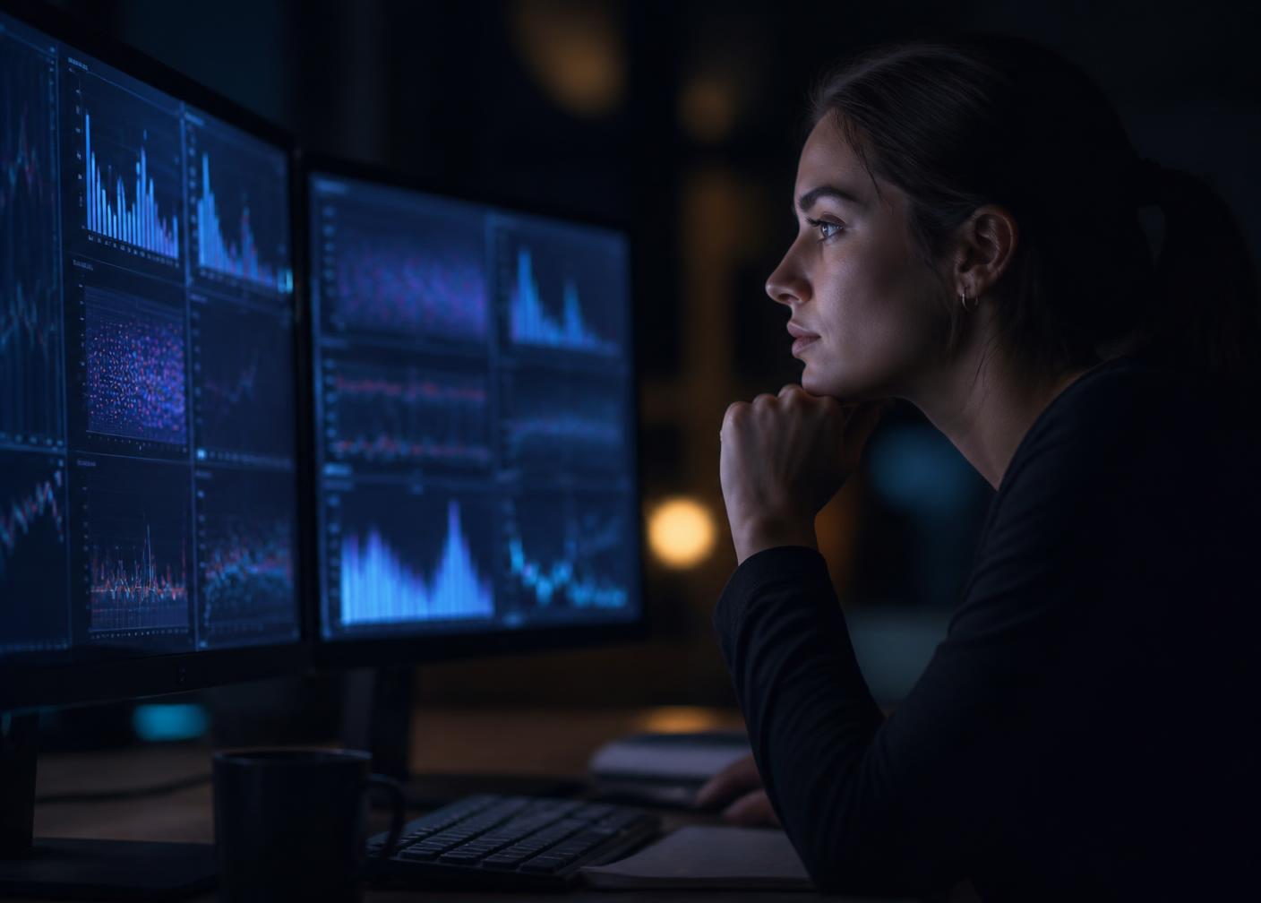 A professional working across an AI-assisted, data-driven digital workspace